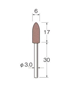 หินลับ Rabin พร้อมเพลา (ใช้งานทั่วไป) R4411 ขนาดเม็ด (#): 80