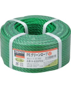 เชือก PE สีเขียว ลวด 3 เส้น เส้นผ่านศูนย์กลาง 6มม. x ยาว 30ม