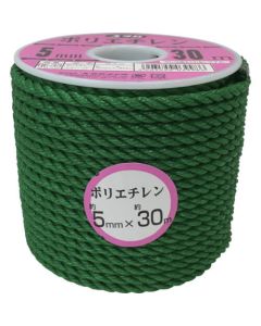 เชือก PE ม้วนกระสวยสี 5 มม. x 30 ม. สีเขียว