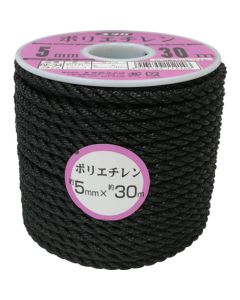 เชือก PE ม้วนกระสวยสี 5 มม. x 30 ม. สีดำ
