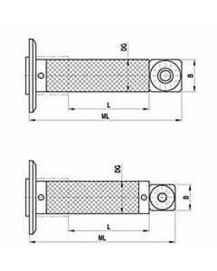 M5 extension for adaptor plate, carbon fibre, ML 66.5 mm, DG/D 20 mm, for Zeiss applications