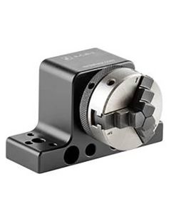 Rotational 3-jaw clamp for use with M4, M6 and 1/4-20 base plates