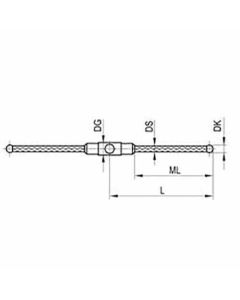 M3 180° 1/2 star stylus, Ø3 mm ruby ball, carbon fibre stem, ML 31 mm, for Zeiss applications