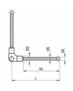 M3 90° 1/2 star stylus, Ø3 mm ruby ball, carbon fibre stem, ML 31 mm, for Zeiss applications