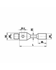 M2 Ø1.5 mm tungsten carbide cylinder, L 11 mm, ML 1.5 mm, for Zeiss applications