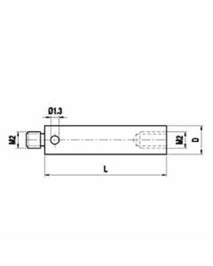 M2 stainless steel stylus extension, L 35 mm, for Zeiss application