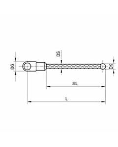 M3 1/4 star stylus, Ø3 mm ruby ball, carbon fibre stem, ML 21 mm, for Zeiss applications