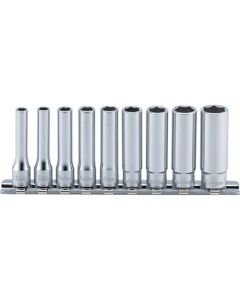 Socket Set On Rail 1/4Sq.Dr. Deep 12-P 1อัน