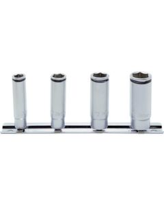 Deep Nut Grip Socket Set 1/4Sq.Dr. On Rail 1อัน