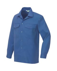 เสื้อเชิ้ตแขนยาว (ผ้าบาง) (unisex) สีน้ำเงิน L