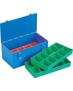 STEEL PARTS BOX 360 x 200 x 163 Orange Tray x 10, Green Large Tray x 2