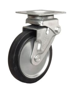 Plate Type Cushioning Spring Caster (pressed rubber wheel)