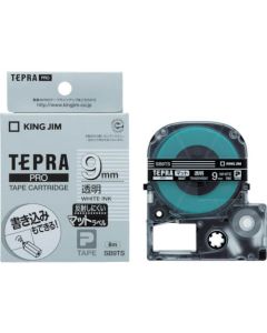 เทปพิมพ์อักษร TEPRA PRO Matte Color Label 9mm (Transparent Tape / White Ink)