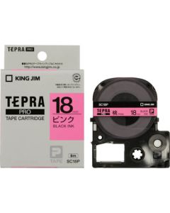เทปพิมพ์อักษร TEPRA PRO Pastel Color Label 18mm (Pink Tape / Black Ink)