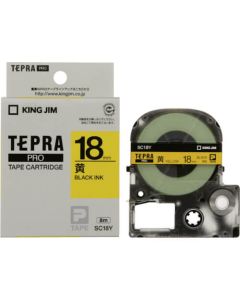 เทปพิมพ์อักษร TEPRA PRO Pastel Color Label 18mm (Yellow Tape / Black Ink)