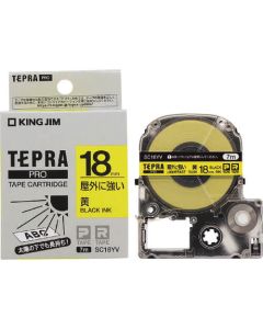 Tepla PRO tape, a label that is strong outdoors, yellow / black letters