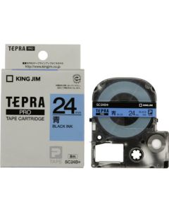 เทปพิมพ์อักษร TEPRA PRO Pastel Color Label 24mm (Blue Tape / Black Ink)