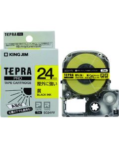 Tepla PRO tape, a label that is strong outdoors, yellow / black letters