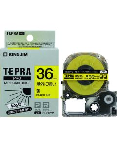 Tepla PRO tape, a label that is strong outdoors, yellow / black letters