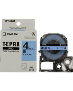 เทปพิมพ์อักษร TEPRA PRO Pastel Color Label 4mm (Blue Tape / Black Ink)