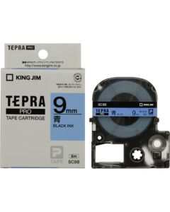 เทปพิมพ์อักษร TEPRA PRO Pastel Color Label 9mm (Blue Tape / Black Ink)
