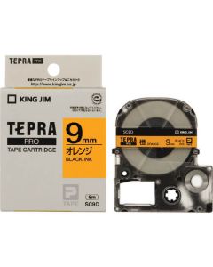 เทปพิมพ์อักษร TEPRA PRO Pastel Color Label 9mm (Orange Tape / Black Ink)