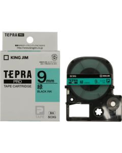 เทปพิมพ์อักษร TEPRA PRO Pastel Color Label 9mm (Green Tape / Black Ink)