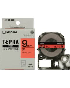 เทปพิมพ์อักษร TEPRA PRO Pastel Color Label 9mm (Red Tape / Black Ink)