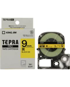 เทปพิมพ์อักษร TEPRA PRO Pastel Color Label 9mm (Yellow Tape / Black Ink)