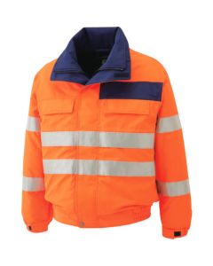 การมองเห็นสูง กันน้ำ ป้องกันไฟฟ้าสถิตย์ เย็น blouson สีส้ม M