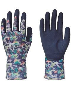 ถุงมือยางธรรมชาติ Unlined SG-R102 ลายไล่สี สีน้ำเงิน L