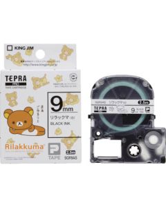 Tepra PRO Tape Rilakkuma ตัวอักษรสีขาว/ดำ