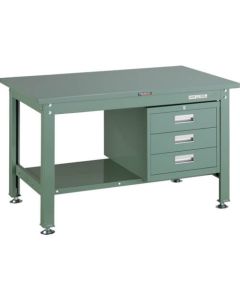 SHW โต๊ะทำงานแบบ 1200X750XH740 3 ลิ้นชัก สีเขียว