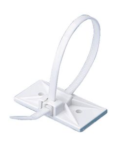 Snap-In Cable Tie Mounts with Pre-Installed Adhesive-White ถุงละ 500อัน