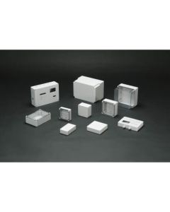 กล่องโพลีคาร์บอเนตกันน้ำ/กันฝุ่น ขาวเทา 125 x 125 x 35