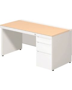 โต๊ะทำงานขาเดียว Stageo ST-117L-P4 WS/BK (673102)
