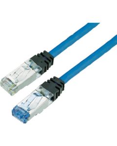 Category 6A สายแพทช์ชีลด์แบบบาง 1 ม. สีน้ำเงิน
