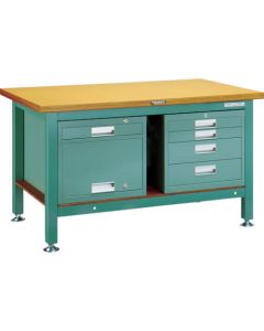 Heavy-Duty Workbench c/w 4 Cabinets and Locker
