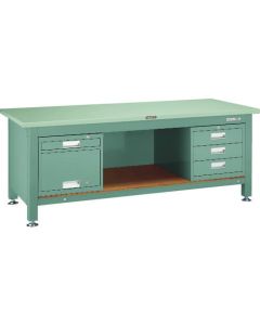 Heavy-Duty Workbench c/w 3 Cabinets and Locker