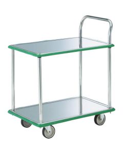 Stainless Steel Hand Truck 2 Flat Shelf Cart