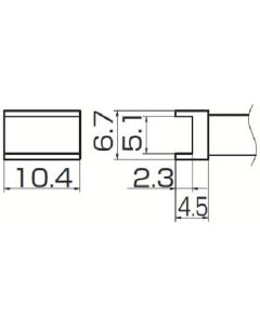 อุโมงค์ปลายเหล็ก 5.1 มม. x 10.4 มม