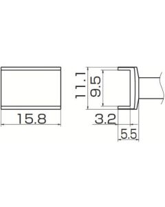 หัวแร้งอุโมงค์ 9.5 mm x 15.8 mm