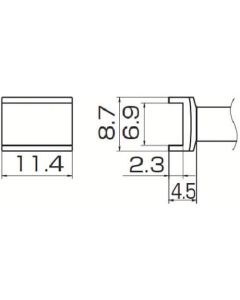 อุโมงค์ปลายเหล็ก 6.9 มม. x 11.4 มม