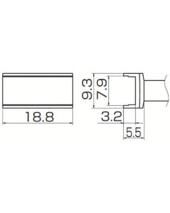 อุโมงค์ปลายเหล็ก 7.9mm x 18.8mm