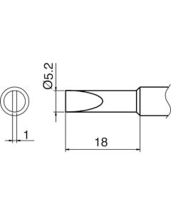 Replacement Iron Tip for Small Temperature Adjustment type Soldering Iron (T18 Series)