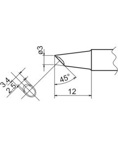 SOLDERING TIP SHAPE-3BC W/INDENT