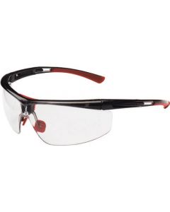 แว่นตานิรภัย Adaptec เลนส์ใส สีแดง+ดำ ความกว้างแคบ