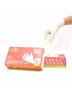 I'M GLOVE ถุงมือยางธรรมชาติ มีแป้ง กล่องส้ม S (100 ชิ้น)