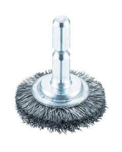 Wheel Brush with Shaft (shaft diameter 6.35mm) Steel Wire