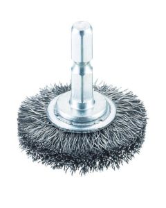 Wheel Brush with Shaft (shaft diameter 6.35mm)  Steel Wire